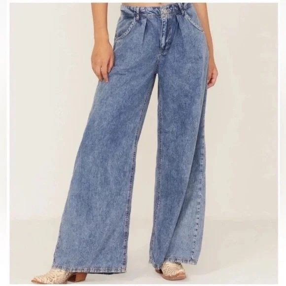 Free People Super Sweeper Wide Leg Jeans - Picture 2 of 9